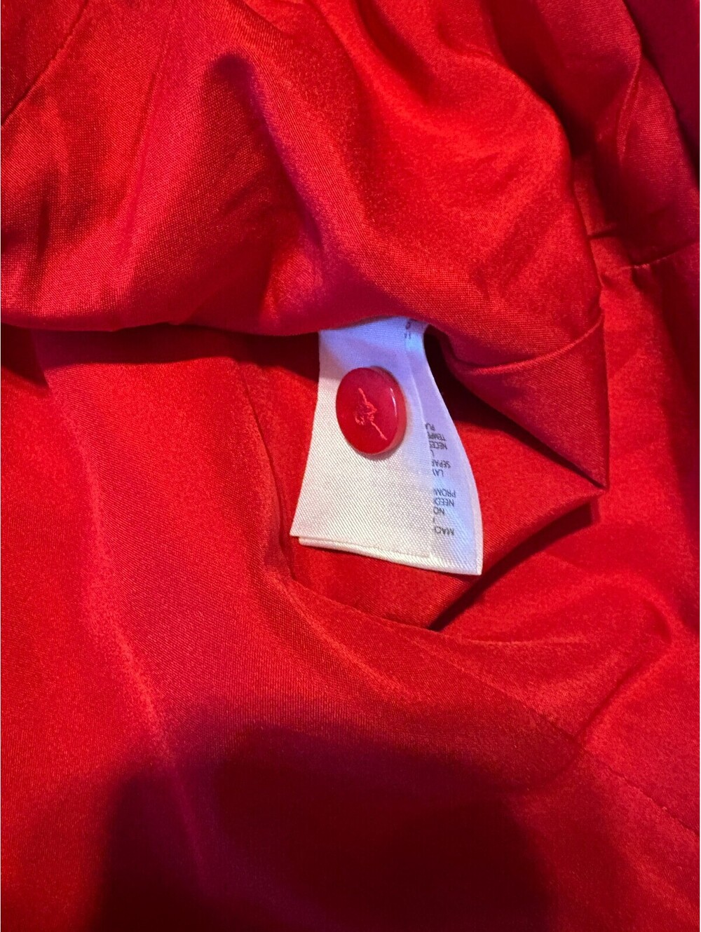 Express Red Linen Blend Button-Front Top, Size M - Picture 8 of 11
